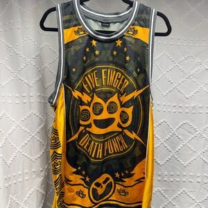 Five Finger Death Punch 5FDP
Camo & Yellow Chevron Basketball Jersey Men’s Large